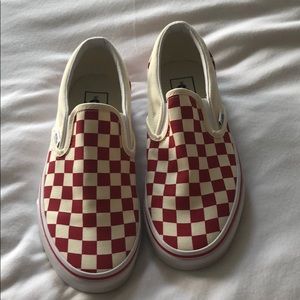 Checkered slip on vans